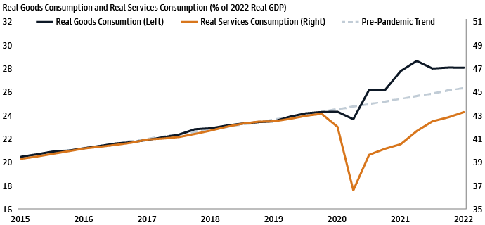 Real Goods Consumption and Real Services Consumption
